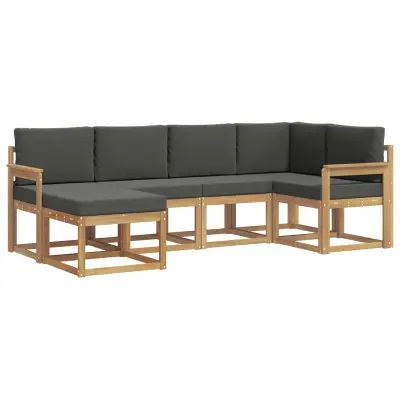 vidaXL Zunanja garnitura za sedenje 6 pcs Bela in antracit Poliester