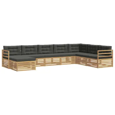 vidaXL Zunanja garnitura za sedenje 8 pcs Bela in antracit Poliester