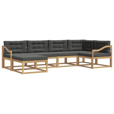 vidaXL Zunanja garnitura za sedenje 5 pcs Bela in antracit Poliester