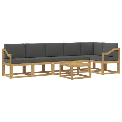 vidaXL Zunanja garnitura za sedenje 7 pcs Bela in antracit Poliester