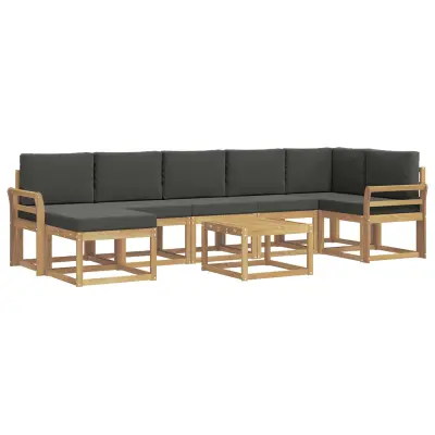 vidaXL Zunanja garnitura za sedenje 8 pcs Bela in antracit Poliester
