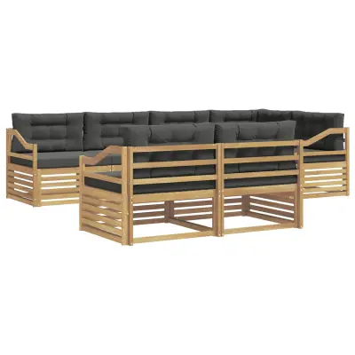 vidaXL Zunanja garnitura za sedenje 7 pcs Bela in antracit Poliester