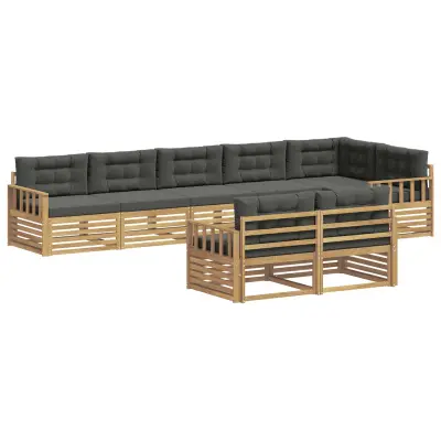 vidaXL Zunanja garnitura za sedenje 8 pcs Bela in antracit Poliester