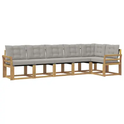 vidaXL Zunanja garnitura za sedenje 6 pcs Bela in svetlo siva