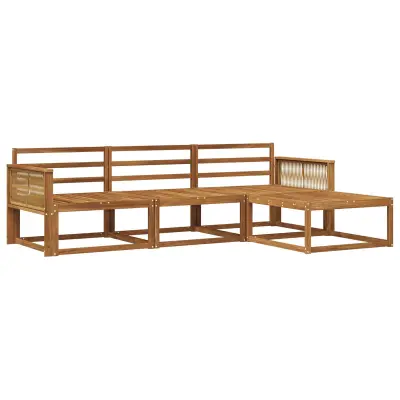 vidaXL Zunanja garnitura za sedenje 4 pcs Naravna Masiven les akacije
