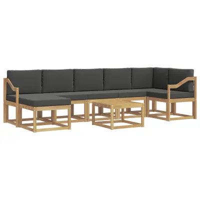 vidaXL Zunanja garnitura za sedenje 8 pcs Bela in antracit Poliester