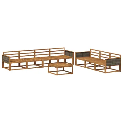 vidaXL Zunanja garnitura za sedenje 8 pcs Naravna Masiven les akacije