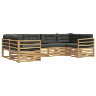 vidaXL Zunanja garnitura za sedenje 6 pcs Bela in antracit Poliester