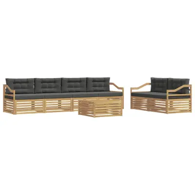 vidaXL Zunanja garnitura za sedenje 7 pcs Bela in antracit Poliester