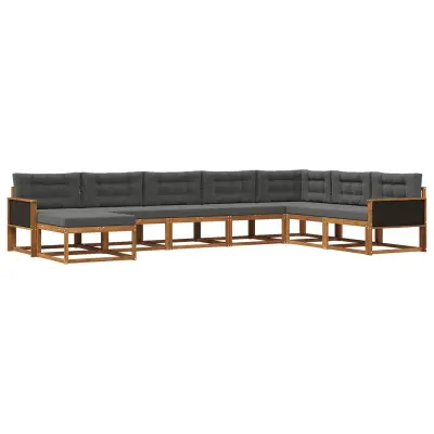 vidaXL Zunanja garnitura za sedenje 8 pcs Naravna in antracitna