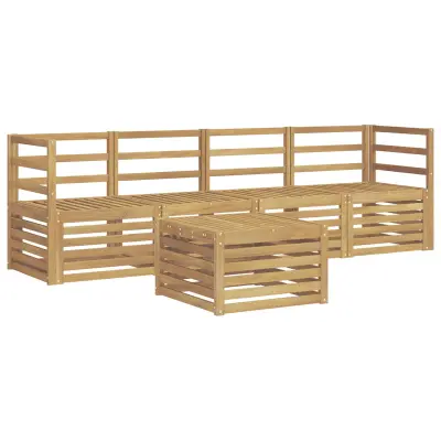 vidaXL Zunanja garnitura za sedenje 5 pcs Bela Masiven les akacije