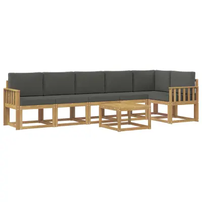vidaXL Zunanja garnitura za sedenje 7 pcs Bela in antracit Poliester