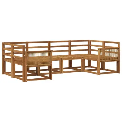 vidaXL Zunanja garnitura za sedenje 6 pcs Naravna Masiven les akacije
