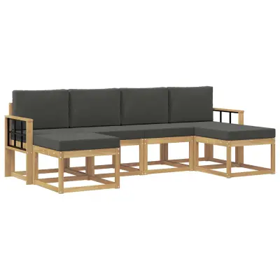 vidaXL Zunanja garnitura za sedenje 6 pcs Bela in antracit Poliester