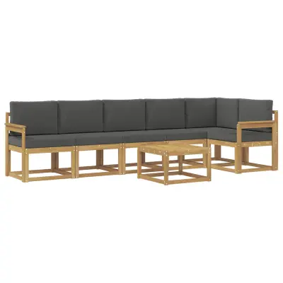 vidaXL Zunanja garnitura za sedenje 7 pcs Bela in antracit Poliester
