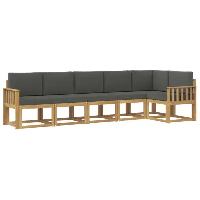 vidaXL Zunanja garnitura za sedenje 6 pcs Bela in antracit Poliester