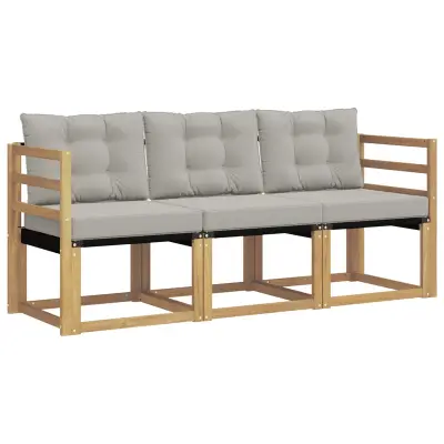 vidaXL Zunanja garnitura za sedenje 3 pcs Bela in svetlo siva