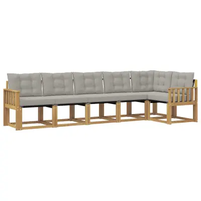vidaXL Zunanja garnitura za sedenje 6 pcs Bela in svetlo siva