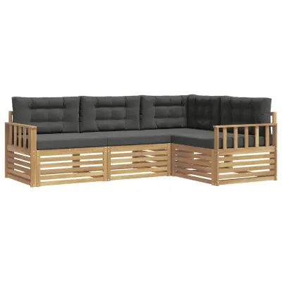 vidaXL Zunanja garnitura za sedenje 5 pcs Bela in antracit Poliester