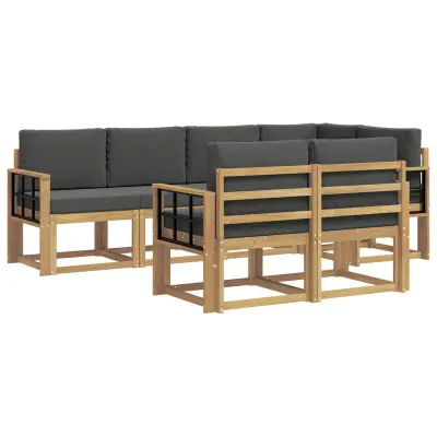 vidaXL Zunanja garnitura za sedenje 7 pcs Bela in antracit Poliester