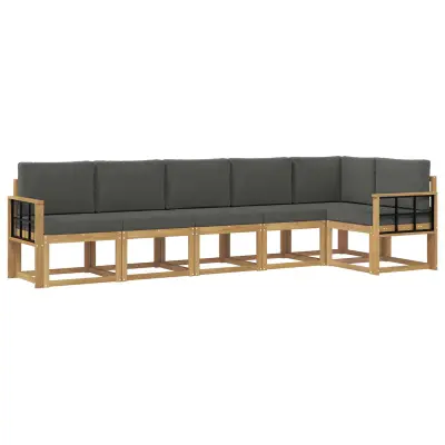vidaXL Zunanja garnitura za sedenje 6 pcs Bela in antracit Poliester