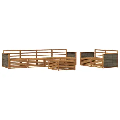 vidaXL Zunanja garnitura za sedenje 7 pcs Naravna Masiven les akacije