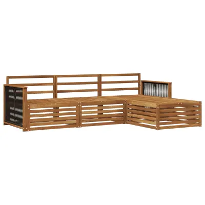 vidaXL Zunanja garnitura za sedenje Naravna 249 x 162,5 x 73 cm