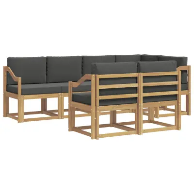 vidaXL Zunanja garnitura za sedenje 7 pcs Bela in antracit Poliester