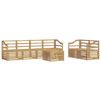 vidaXL Zunanja garnitura za sedenje 7 pcs Bela Masiven les akacije