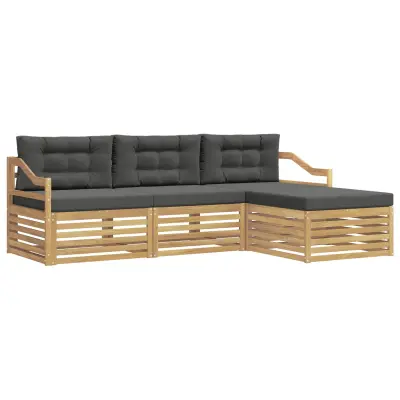 vidaXL Zunanja garnitura za sedenje 4 pcs Bela in antracit Poliester