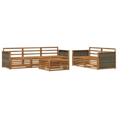 vidaXL Zunanja garnitura za sedenje 6 pcs Naravna Masiven les akacije