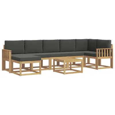 vidaXL Zunanja garnitura za sedenje 8 pcs Bela in antracit Poliester