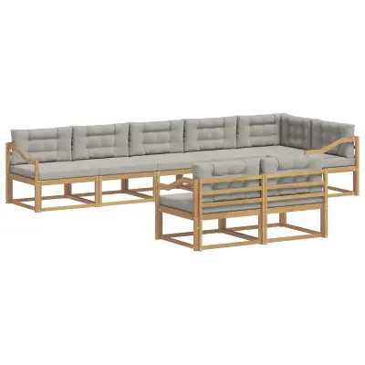 vidaXL Zunanja garnitura za sedenje 6 pcs Bela in svetlo siva