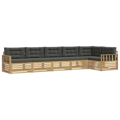 vidaXL Zunanja garnitura za sedenje 6 pcs Bela in antracit Poliester
