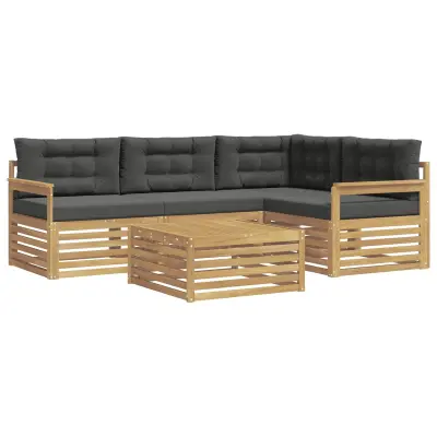 vidaXL Zunanja garnitura za sedenje 6 pcs Bela in antracit Poliester