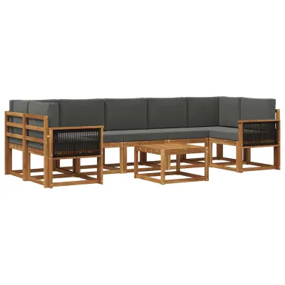 vidaXL Zunanja garnitura za sedenje 6 pcs Naravna in antracitna