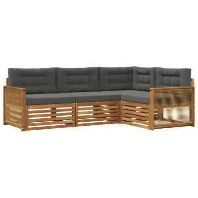 vidaXL Zunanja garnitura za sedenje 4 pcs Naravna in antracitna