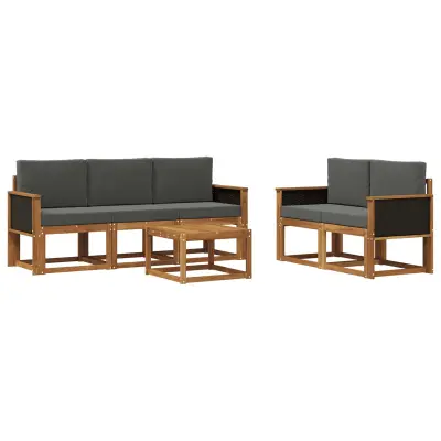 vidaXL Zunanja garnitura za sedenje 6 pcs Naravna in antracitna