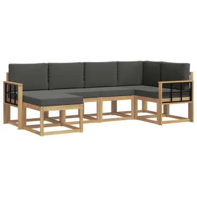 vidaXL Zunanja garnitura za sedenje 6 pcs Bela in antracit Poliester