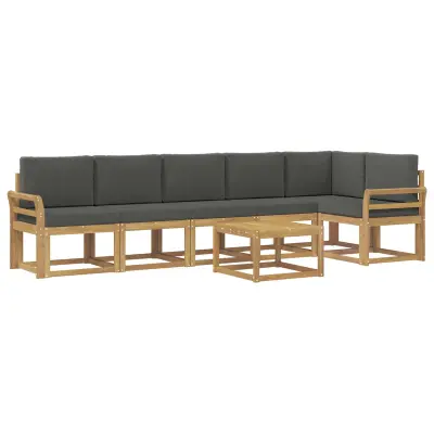 vidaXL Zunanja garnitura za sedenje 7 pcs Bela in antracit Poliester