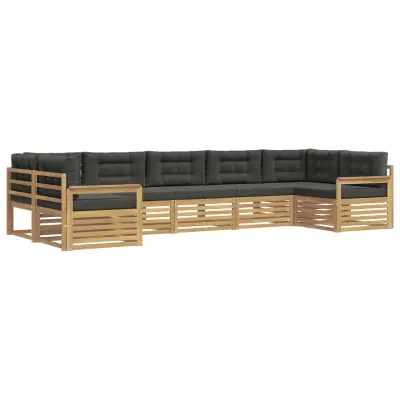 vidaXL Zunanja garnitura za sedenje z blazino 7 pcs Bela in antracit