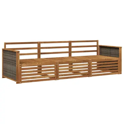 vidaXL Zunanja garnitura za sedenje 3 pcs Naravna Masiven les akacije