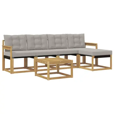 vidaXL Zunanja garnitura za sedenje z blazino 6 pcs