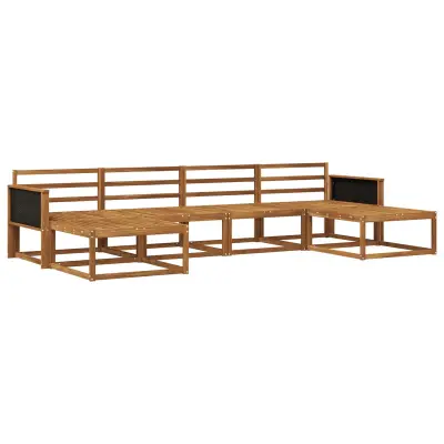 vidaXL Zunanja garnitura za sedenje 6 pcs Naravna Masiven les akacije