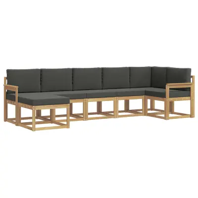 vidaXL Zunanja garnitura za sedenje 7 pcs Bela in antracit Poliester