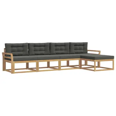 vidaXL Zunanja garnitura za sedenje 4 pcs Bela in antracit Poliester