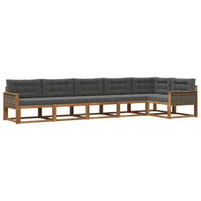 vidaXL Zunanja garnitura za sedenje 6 pcs Naravna in antracitna