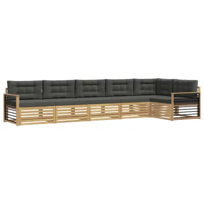 vidaXL Zunanja garnitura za sedenje 6 pcs Bela in antracit Poliester