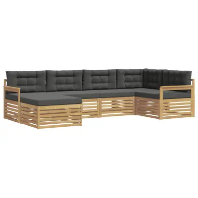 vidaXL Zunanja garnitura za sedenje 6 pcs Bela in antracit Poliester