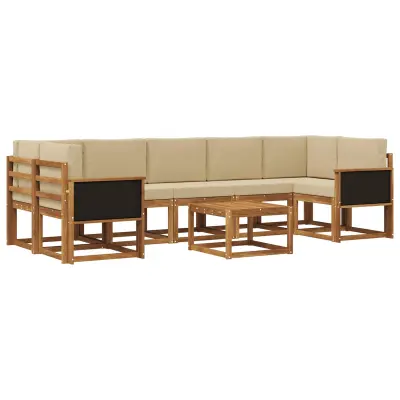 vidaXL Zunanja garnitura za sedenje z blazino 6 pcs